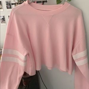 Hollister pink cropped long sleeve